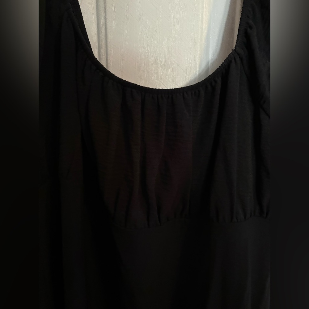 Derek Heart Black Puff Sleeve Scoop Neck Dress 3X - Picture 4 of 4
